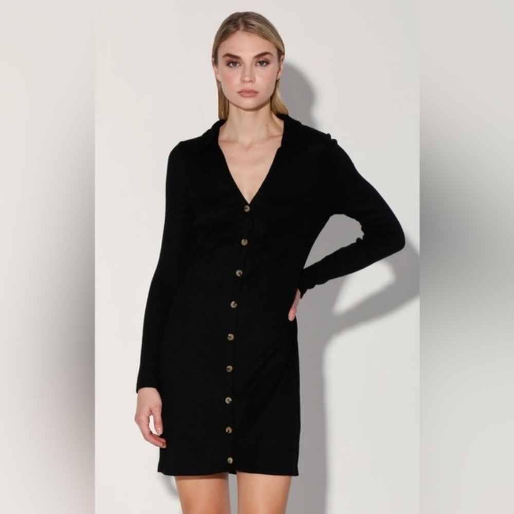 $228 Walter Baker Rhonda Knit Dress Black